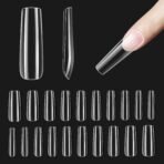 Pre-shaped Gelly Tips Square Long Clear Press on Nail Tips | 500pcs#013