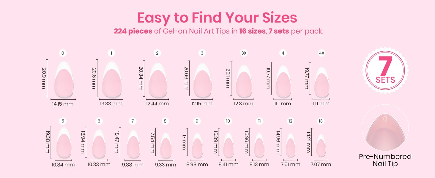 Pink Short Almond Press On Nails