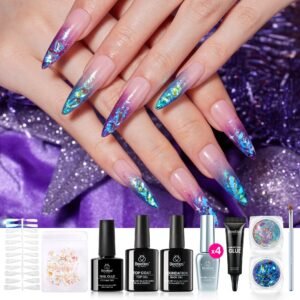 Color Trend Set | 4 Colors with All-Inclusive Nail Art Essentials Kits Larger Capacity