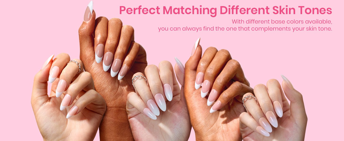 Pink Short Almond Press On Nails