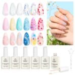 Beetles 6 Pcs Heart Star Reflective Glitter Gel Top Coat Set