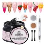 Clear Hard Gel 30g with Chrome Nail Powder Brush Sculpting Gel