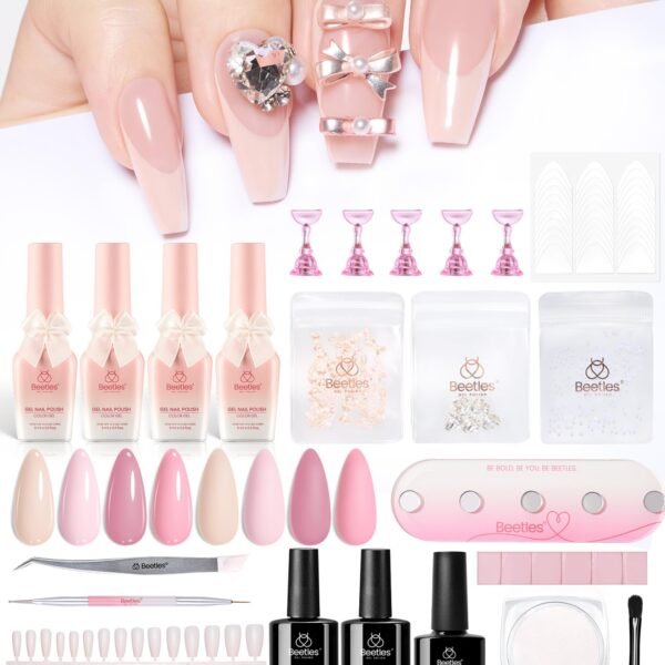 Glazed Ballet | 4 Colors with All-Inclusive Nail Art Essentials Kits Larger Capacity Valentines Nails