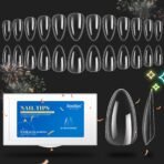 Pre-Shape Clear Short Almond Nail Gelly Tips-504pcs#043