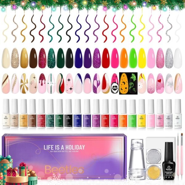 Holiday Miracles | Valentine Nails Gel Liner 21 Colors Set 5ML Each Holiday Gift Set