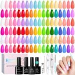 Vivid Whimsy | 36 Nail Pastel Glitter Neon Rainbow Bright Gel Polish Colors