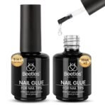 Beetles Gel Polish 9 In 1 Gel Nail Glue for Clear Acrylic Nail Tips 2 Pcs 15ml Long Lasting Nail Gel Kit