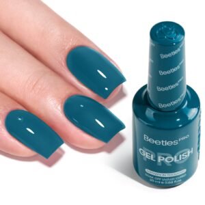 Beetles Pro Blue Gel Polish - Drown in Thought, Turquoise Blue Teal Color 20ML Gel Polish