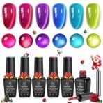 Beetles Gel Polish Fairy Prism Cat Eye Gel Nail Polish Set - 6 Colors Glitter Pink Purple Christmas Gel Nail Kit