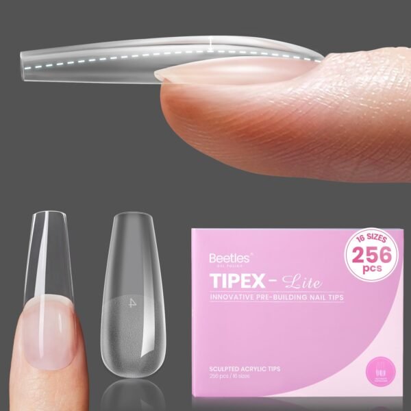 Beetles Tipex Lite Apex Nail Tips - Coffin Long 256pcs 16 Sizes