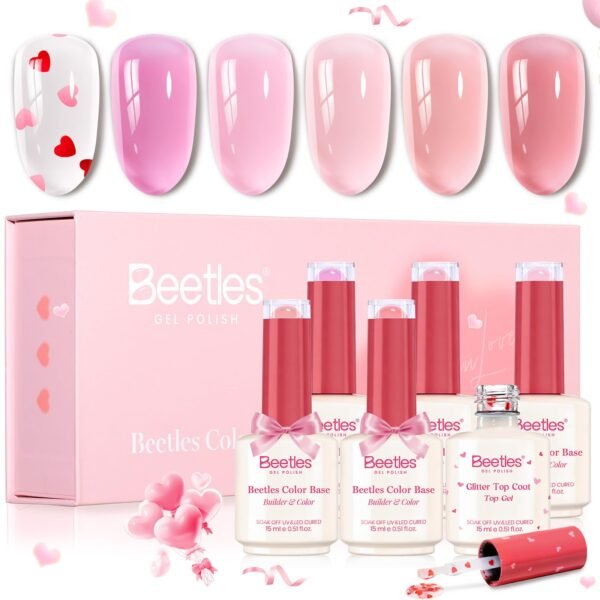 Beetles Rubber Base & Hearts Top Coat Set - Heart Flutter︱2026 Valentine's Day Limited Edition