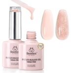 Hema-Free Builder Gel Valentines Nails 2 Colors 7 in 1 Clear Builder Nail Gel Set 2 PCS 15ml/each