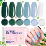 Glossy Lake |  6 Color Powder Dip Starter White Bule Salon Green Nail Kit set