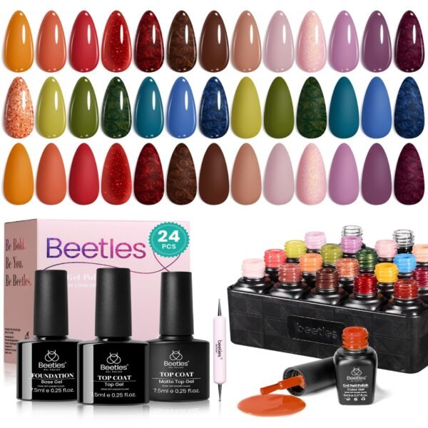 Toy Eden Winter Nails - 20 Colors Fall Glitter Gel Nail Polish Kit