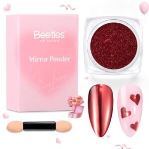Beetles Valentines Red Chrome Nail Powder Mirror Effect Chrome Powder