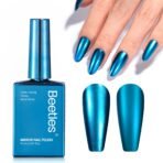 Beetles Metallic Blue Nail Polish - Blue Mirage Mirror Nail Polish Quick-Drying & High Gloss Nail Lacquer Metallic Effect