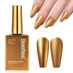 Beetles Mirror Gold Nail Polish – Golden Shine Quick-Drying Metallic Fingernail Polish Glossy Mirror Shine