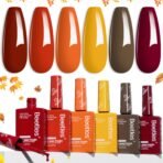 Hema-free Autumn Dusk - 6 Colors Burgundy Orange Brown Dark Red Yellow Fall Gel Nail Polish Set