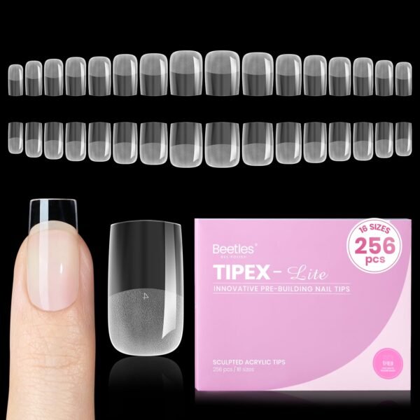 Beetles Tipex Lite Apex Nail Tips - Square Short 256pcs 16 Sizes