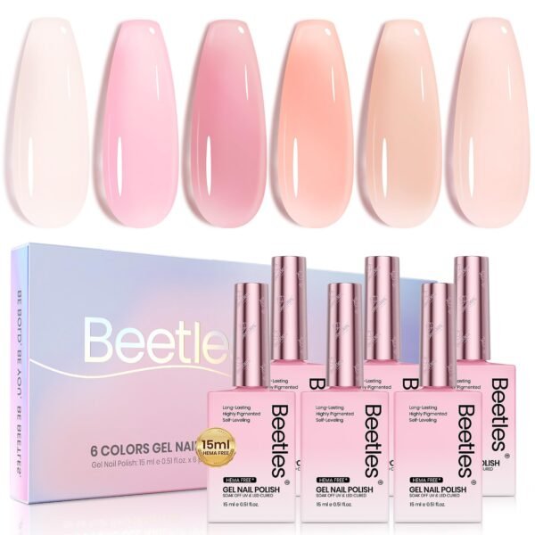 Hema-free Pink Romance | Valentine Nails Colorful Bottle 6 Color Each 15ml  Gel Polish