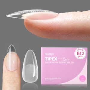 Beetles Tipex Lite Apex Nail Tips - Almond Medium 512pcs 16 Sizes