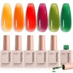 Long Lasting Sheer Glow - 6 Colors Gel Nail Polish Set