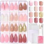 Beetles Press On Nails Kit - Caramel Drift | 360Pcs 12 Colors Short Square Press On Nails