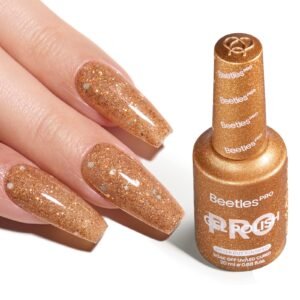 Beetles Pro Gold Glitter Gel Polish - Bitter But Polished, Gold Color 20ML Glitter Gel Polish