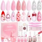 Beetles Valentine Nails: Blush Charm Valentine's Edition Builder Gel Kit with Mini Nail Lamp