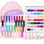 Beetles Gel Nail Polish Kit with U V Light - One Color One Bottle 35 Colors 68 Pcs Gel Polish Kit
