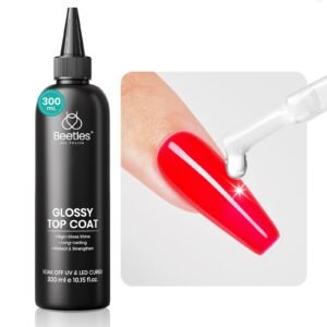 Beetles Extra Glossy Top Coat Bulk 300ml No Wipe Gel Top Coat Refill