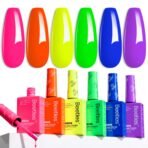 Hema-free Tropical - Glow Colorful Bottle 6 Color Each 15ml Blue Yellow Pink Gel Polish
