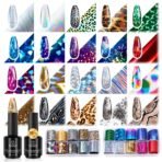 Beetles Nail Foil Art Kit 15ML*2 With 20 Pcs Classic Stickers Nail Transfer Set