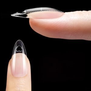 Beetles Tipex Lite Valentine Nails Tips - 16 Sizes 256pcs Heart Cutout Pre-Built Apex Almond Medium