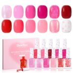 Beetles Pink Nail Polish Set - Love's Prism 12 Colors Valentine Nails Quick Dry Nail Polish Set