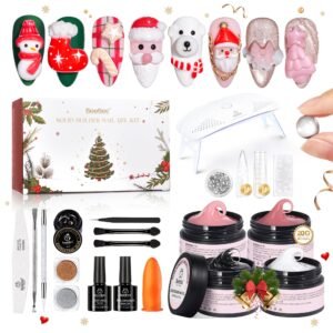 Beetles 3D Gel Nail Art Kit-Christmas Limited 3D Nails Art 4 Colors Clear Pink White Sculpting Gel