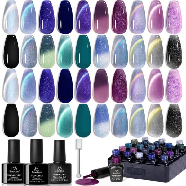 Beetles Stellar Mirage  - 20 Colors Winter Nails Jelly Cat Eye Color Changing Gel Polish Set