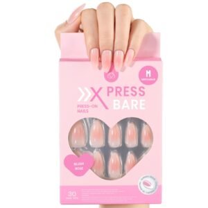 Blush Rose | Beetles X PRESS BARE Press On Nails Medium Almond Blush Pink (15 Sizes-30Pcs)