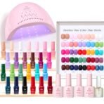 Beetles Gel Nail Polish Kit with U V Light - 25 Colors 51 Pcs Gel Polish Kit One Color One Bottle