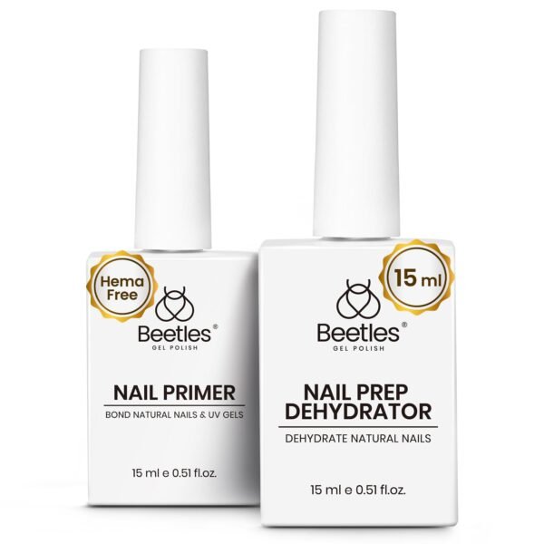 Nail Dehydrator and Primer Set - Acid Free HEMA Free Natural Prep for Long-Lasting Nails