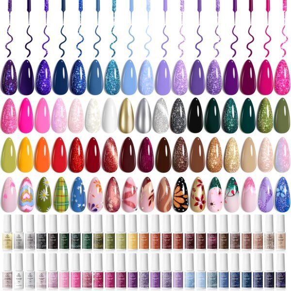 Beetles Gel Polish 50 Colors  Winter Nails Gel Liner Nail Polish Set French Tip Nail Art Polish