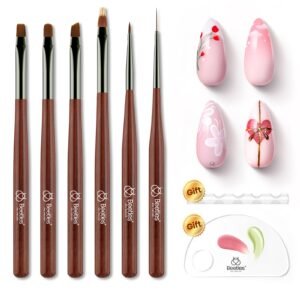 6Pcs Elegant Nail Art Brushes: Precision Gel Application