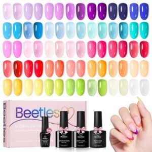Beetles Gel Nail Polish Set - 36 Colors Dewdrop Flora Gel Nail Kit Jelly Pink Milky White Yellow Purple Green Natural Classic Color Set