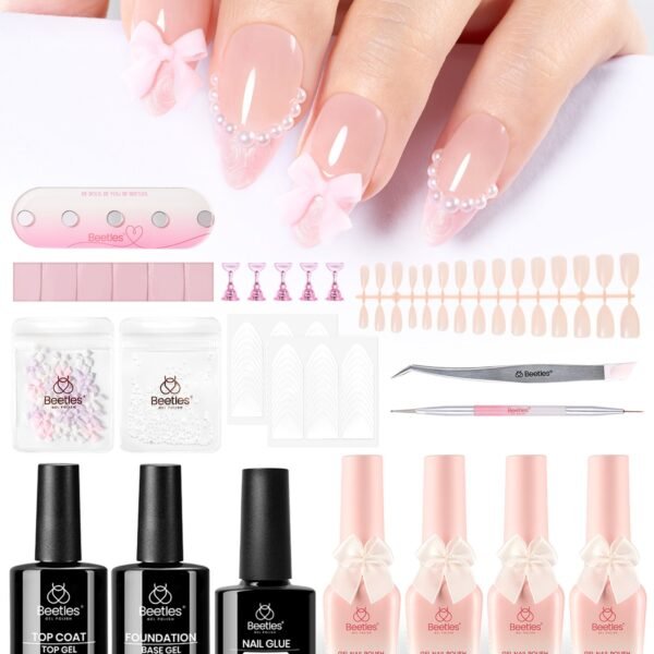 Pearl Songs of Ballet 4 Colors with All-Inclusive Nail Art Essentials Kits Larger Capacity