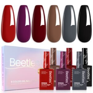 Beetles Midnight Elegance Winter Nails Hema Free Gel  Polish Set - Colorful Bottle 6 Color Each 15ml